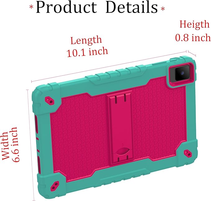 for TCL TAB 10 NXTPAPER 5G 10.4 Inch Tablet case Hybrid Shockproof Silicone Gel Protective Cover with Kickstand for TCL TAB 10 NXTPAPER 5G 10.4 Inch 2025 (9199S) (Green/Pink)