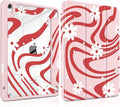 DONGKE Case for iPad Air 11-inch M4 2026 &amp M3 2025 &amp M2 2024 iPad Air 5th/4th Generation 10.9 2022/2020 [Built-in Pencil Holder] Clear Acrylic Back Trifold Stand Smart Cover Swirl &amp Da