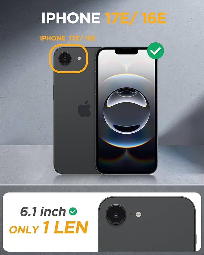 Miracase for iPhone 17e Case &amp iPhone 16e Case Full-Body Phone with Built-in Glass Screen Protector [Magnetic with MagSafe] Military Drop Proof 17 E/ 16 E Cover Bumper 6.1 inch Yellow