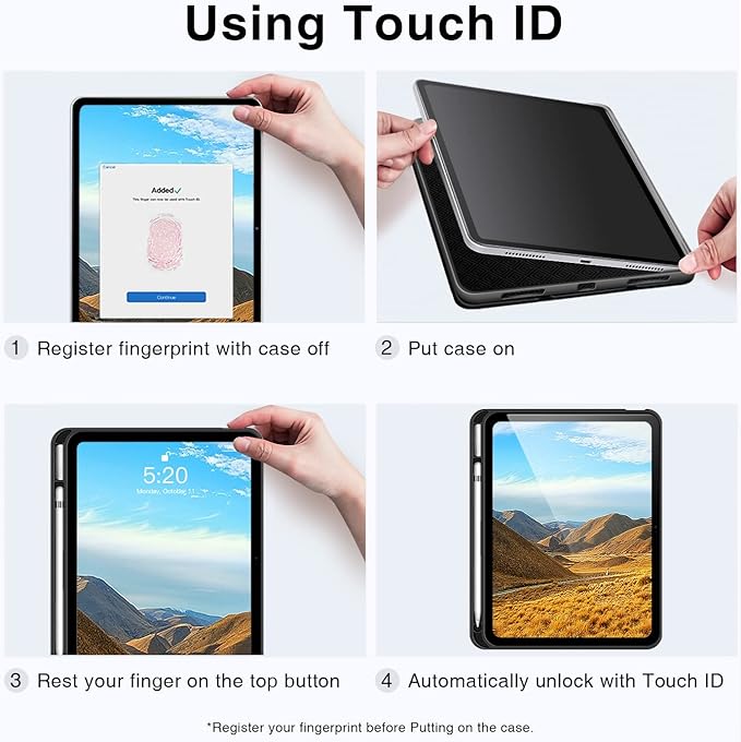 Antbox Case for iPad (A16) 11th Generation 11'' 2025/iPad 10th Generation 10.9'' 2022 with Built-in Pencil Holder Auto Sleep/Wake Function PU Leather Smart Cover (Black)