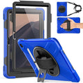 Weuiean Case for 10/10 Plus 13th Generation 10.1 2023 Military-Grade Heavy-Duty Shockproof Cover with 360° Rotating Stand Built-in Pencil Holder &amp Adjustable Hand/Shoulder Strap - Blue