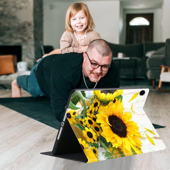 Wood Grain Sunflowers