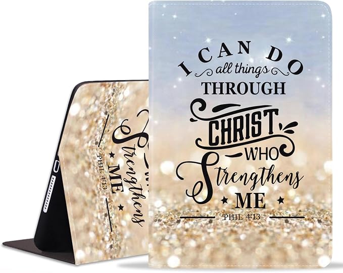 Rainbow Glitter Quote Bible Verse Phil 4:13