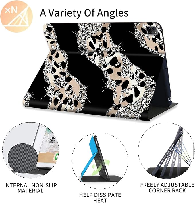 Glittler Black Sliver Leopard print