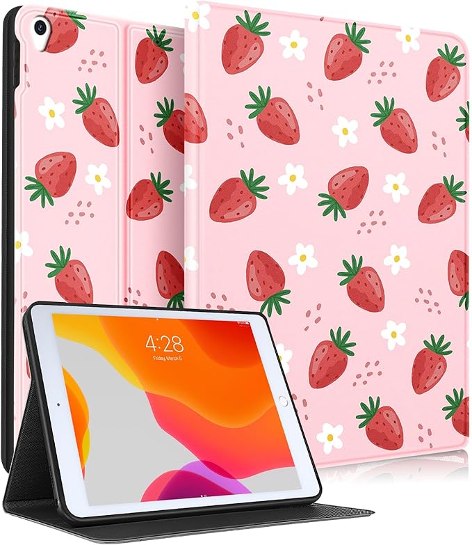 for iPad Air 3rd Generation Case for Apple iPad Pro 10.5 Inch Case Cute Kids Girls Women Girly Kawaii Teens Strawberry Pretty Unique Design Cover for iPad Air 3 Gen 2019 Pro 10.5 Cases
