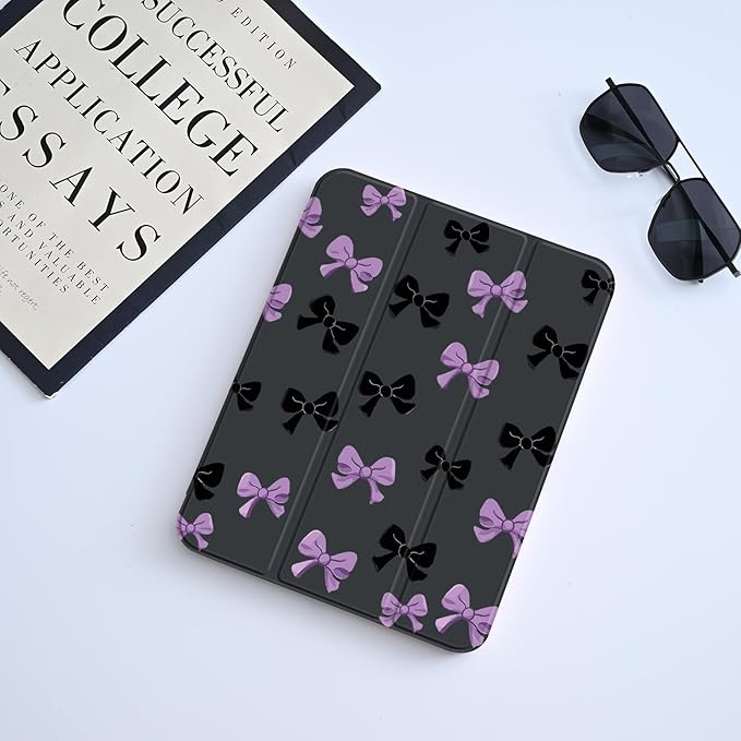 Y2k Printed Case for iPad (A16) 11th Gen 2025 11/10th Gen 2022 10.9 Cute Bowknot Clear Hard Back Hybrid Casewith Pencil Holder Trifold Stand Slim Tablet Cover for Women