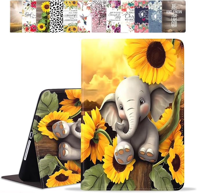 Baby Elephant with Sunflowe