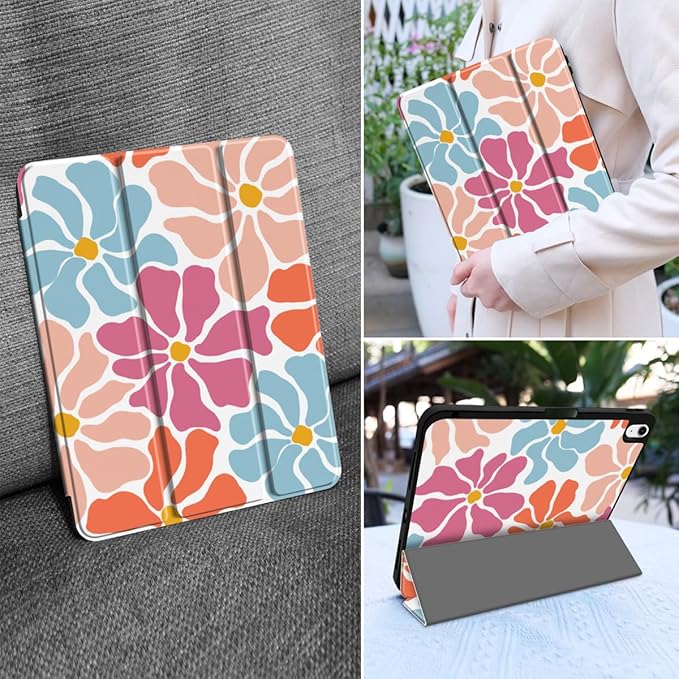 MEEgoodo for M4/M3/M2 iPad Air 11 inch Case 2026 2025 2024Case for iPad Air 5th Generation/iPad Air 4th Gen 10.9 inch 2022 2020 Tablet Cover with Soft TPU Back Shell Minimalist Style Floral