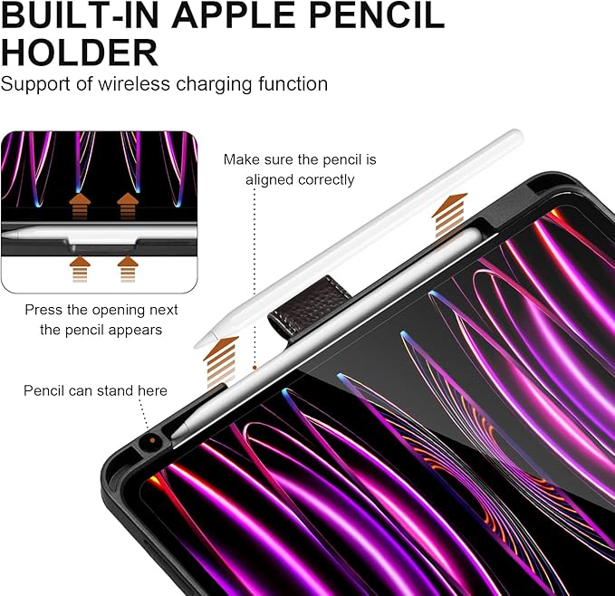 Genuine Leather Case for iPad Pro 11 Inch 4th/3rd/2nd/1st Generation 2022/2021/2020/2018 | with Pencil Holder and Adjustable Stand Magnetic Closure Auto Wake/Sleep Cover | Dark Brown