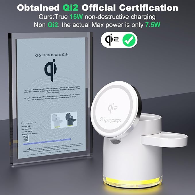 New Generation Qi2 Certified 3 in 1 Magnetic Wireless Charging Station Compact Fast Charging Stationfor Apple iPhone12-17iWatchesAirPodsSamsung Phones and Watches(30W Adapter Included) (Black)