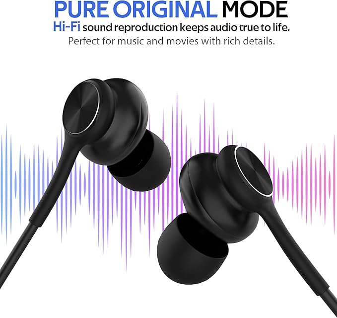 USB C Wired Gaming Earbuds in-Ear Headphones with Built-in DAC Sound Card Low-Latency 5 EQ Modes Vocal Enhancement &amp Microphone Compatible with iPhone 15/16 Series Samsung S22/S23/S24