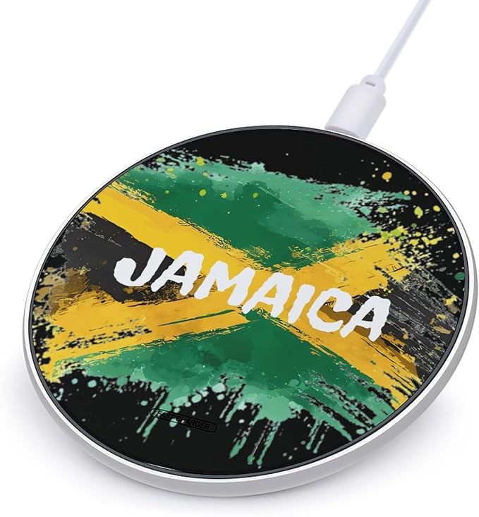 Jamaica Jamaican Flag Fast Portable Charger 10W Funny Graphic Phone Charging Pad with USB Cable