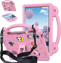 Compatible with Lenovo xiaoxin pad pro GT 11.1 inch TB-710FU (2025) Tablet Case Kids Friendly Universal Lightweight Shockproof Protective Case with Shoulder Strap &amp Stand Handle Pink