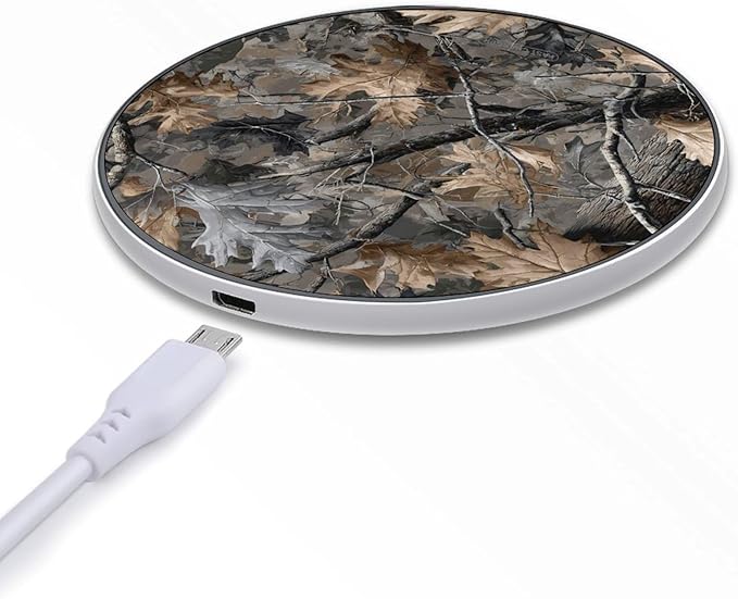 Brown Camouflage Hunting Wilderness Phone Charger Magnetic Charging Pad Anti-Slip with USB Cable
