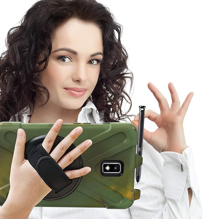 Case for Samsung Galaxy Tab Active 2 8.0 T390 T395 T397 Military Grade [15 ft Drop Tested] Full-Body Shockproof Protective Cover with 360° Rotation Stand Hand Strap &amp Pencil Holder