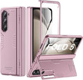 Phone Case for Samsung Z-Fold-5: [Hidden Kickstand][Wireless Charging] Slim Hinge Protection Lightweight Stand Case with Screen Protector- Protective Cover for Galaxy Fold 5 5G 2023 (Rose Gold)