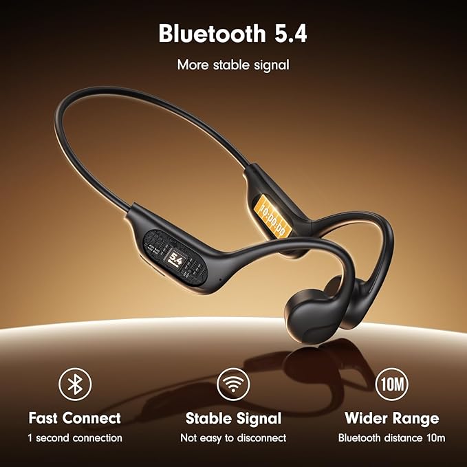 Bone Conduction HeadphonesOpen Ear Headphones Bluetooth 5.4 with Mic10H PlaytimeBone Conduction Earbuds IPX5 WaterproofSports Headphonefor RunningGymHikingCycling
