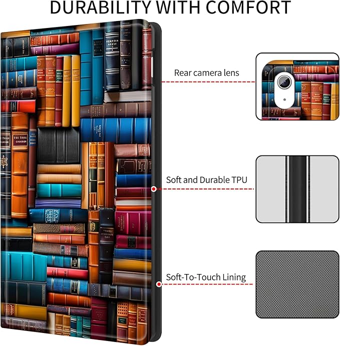 Case for iPad (A16) 11th Generation 11 Inch (2025)/ iPad 10th Generation 10.9 inch 2022Slim PU Leather Smart Cases Covers with Auto Wake/Sleep-Vintage Book
