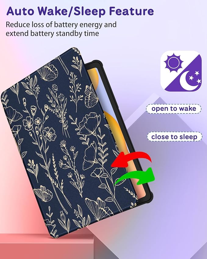 4-for Tab S6 Lite-Gold Flower