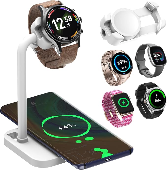 White Universal Watch Bracket+Wireless charging