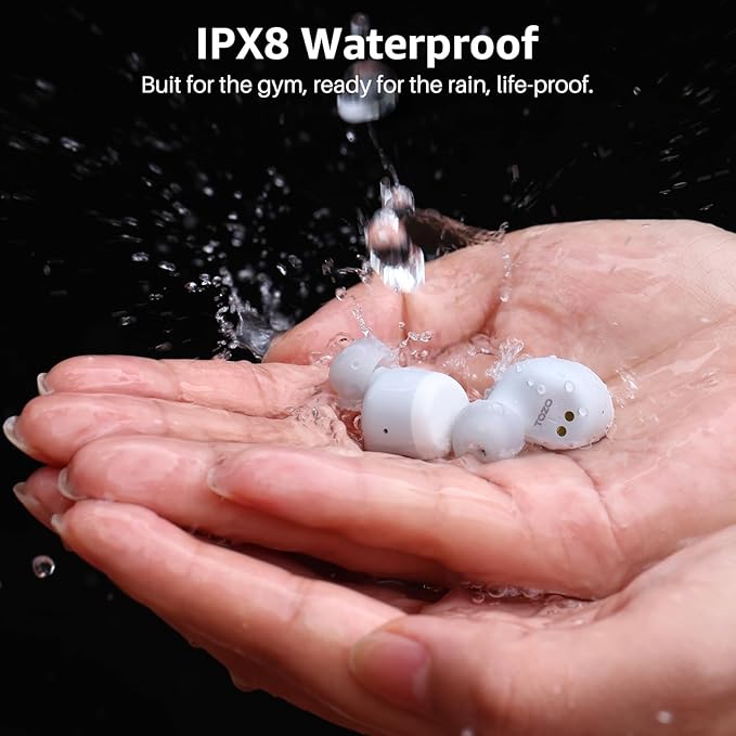 TOZO T6 Wireless Earbuds IPX8 Waterproof Ear Buds Stereo Bass Sound Bluetooth 5.3 Headphones in Ear 50 Hours Playtime Earphones Wireless Charging Case Custom 32 EQ via APP