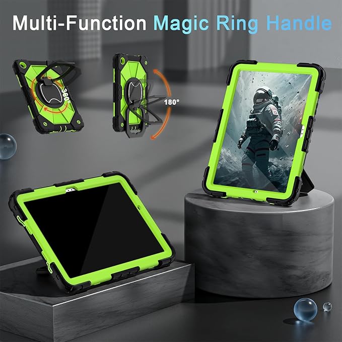 Case for Samsung Galaxy Tab A9+/A9 Plus 11 Inch (SM-X210/X216/X218) with Screen Protector/Rotating Stand/Pencil HolderMilitary Grade Shockproof Cover for Galaxy Tab A 9 Plus Cases