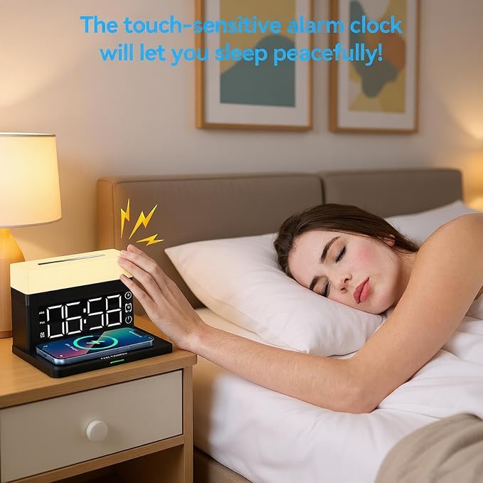 Wireless Charger Alarm Clockn65 Black