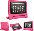 Kids Case for Kindle Fire HD 8 Tablet 8th/7th/6th Generation (2018/2017/2016 Release) Soft Flexible Lightweight Shockproof Durable with Handle Stand Rose