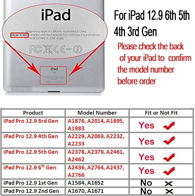 Case for iPad Pro 12.9 6th 5th 4th 3rd Generation Rotating Stand Smart Cover Auto Wake Up/Sleep Model A2436 A2764 A2437 A2378 A2379 A2461 A2229 A2069 A2232 A1876 A2014 A1895 Butterfly Flower