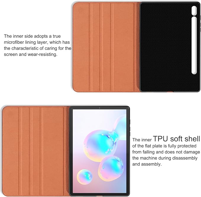 for Samsung Galaxy Tab S6 10.5 inch Case 2019 Model(SM-T860/T865/T867) Genuine Leather Cover Protective ShellAuto Wake/Sleep.Brown