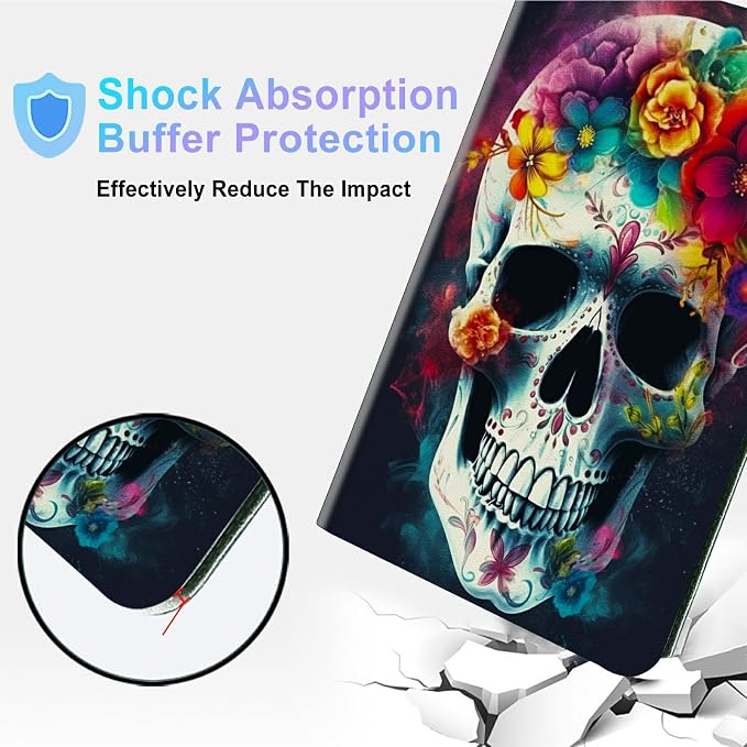 Colorful Flowers Skull