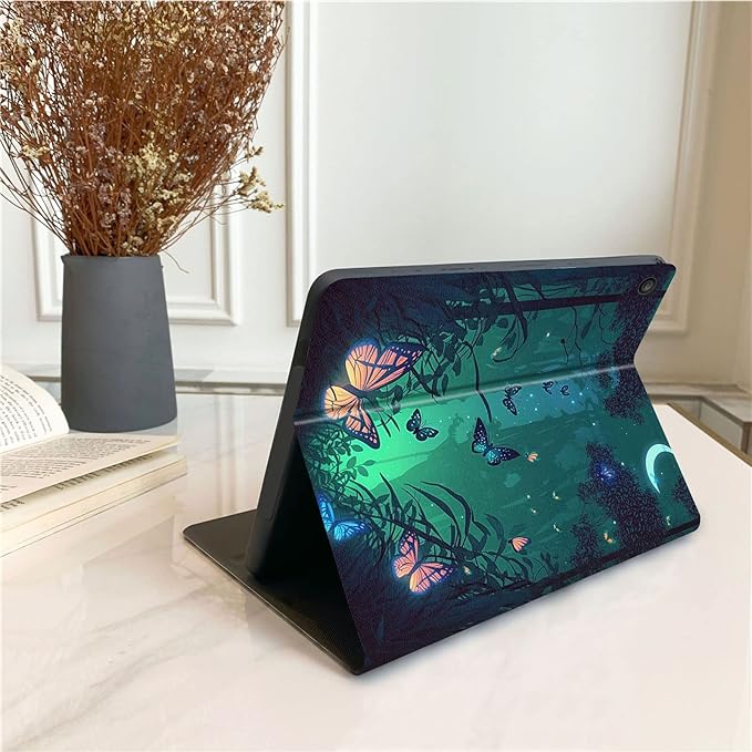 Tablet Case for Samsung Galaxy Tab A8 10.5 inch Case 2022PU Leather Folio Stand Cover with Smart Auto Wake/Sleep for Galaxy Tab A8 10.5 inch 2022 Model [SM-X200/X205/X207]Butterfly in Green Forest
