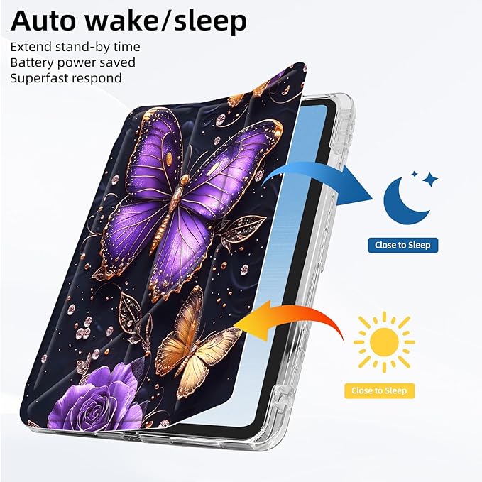 for iPad Pro 11 2024 Case with Pencil Holder Foldable Y-Shaped Protective Cover Stylish Clear Multi-Angle Viewing &amp Auto Sleep/Wake Panda in Bamboo Forest Tablet Case