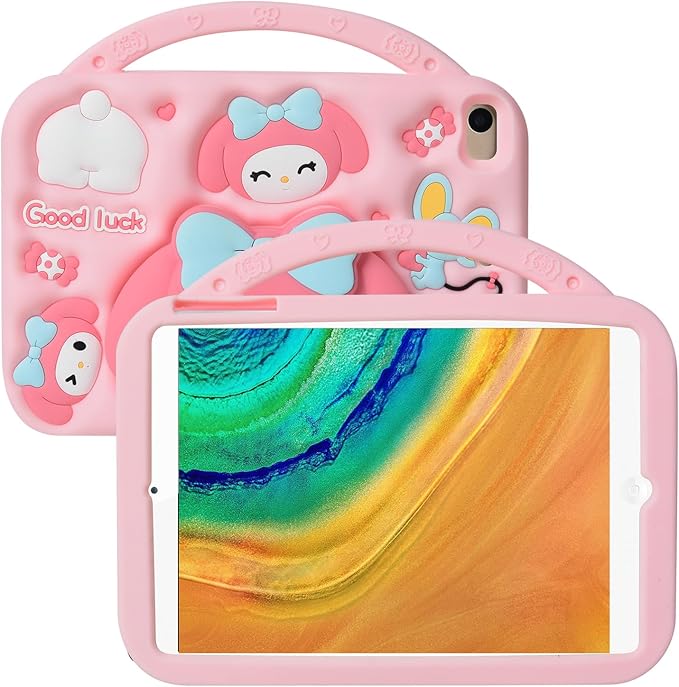 Cartoon Case for Samsung Galaxy Tab A8 10.5 2022MONEHOYSY Cute Soft Silicone Kickstand [Drop ProofShock ProofAnti Slip] Back Stand Cover Case for Kids Children Teens Girls Boys (Melody)