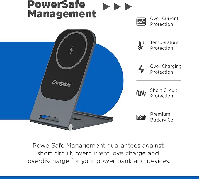 Energizer WCP102 Ultra Thin Wireless Charging Stand MagSafe 15W Max 3mm 180 Degree Adjustment Aluminium Alloy