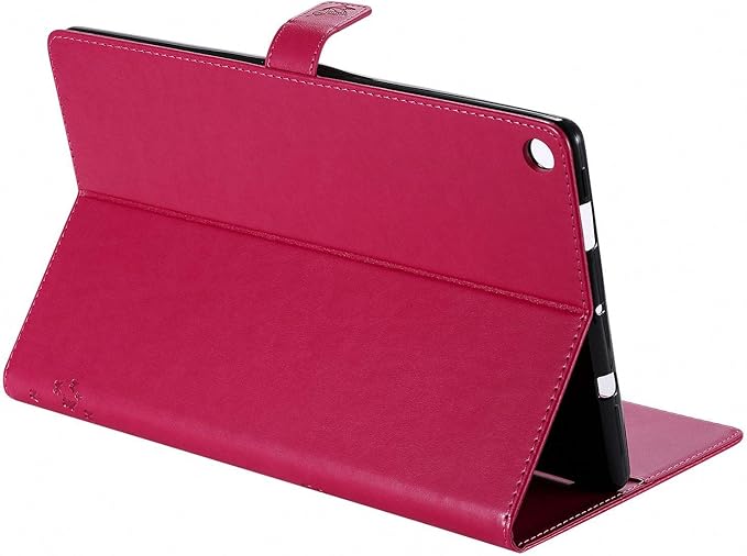 Folio Case for All-New Fire HD 10 2019/2017/2015 Techcircle Slim Light Magnetic Flip Wallet Protective Cover with Card Slots &amp Money Pocket for Amazon Fire HD 10.1 9th/7th/5th Generation Red