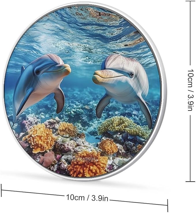 Ocean Dolphin Wireless Charger Anti-Slip Wireless Charging Pad Slim Charger Mat for Men Women