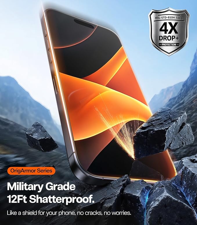 TORRAS OrigArmor for iPhone 17 Pro Screen Protector [100% Anti Reflection][3D Full Coverage Fit] Military-Grade Shatterproof 9H+ Tempered Glass Anti-Scratch Screen Protector 17 Pro 6.3 1-Pack