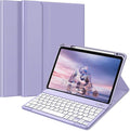 Fintie Keyboard Case for iPad Air 11-inch M4/M3/M2 (2026/2025/2024) iPad Air 5th/4th Generation (2022/2020) 10.9 Inch - Soft TPU Cover w/Magnetically Detachable Bluetooth Keyboard Lilac Purple