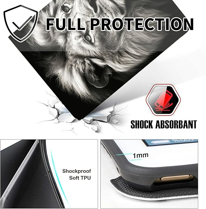 for Kindle Fire HD 8 &amp Fire HD 8 Plus Tablet (12th/ 10th Generation 2024/2022/2020 Release) Case with Pen Holder &amp Auto Wake/Sleepd Shockproof Stand Protective CoverLion