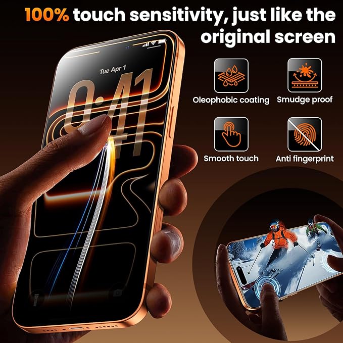 3-Pack for iPhone 17 Pro Max Screen Protector Privacy[25°Anti Spy] 9H Hardness Easy Install Frame Bubble Free Impact &amp Shatter Protection Case-Friendly