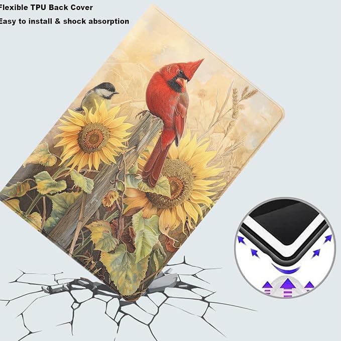 Cardinal Bird Sunflower