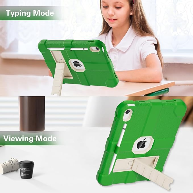 Case for iPad (A16) 11th Generation 11 Inch 2025 / iPad 10th Generation 10.9 Inch 2022 Rugged Heavy Duty Protective Cover [Built-in Pencil Holder ] for iPad 11/10 Gen (DarkGreen)
