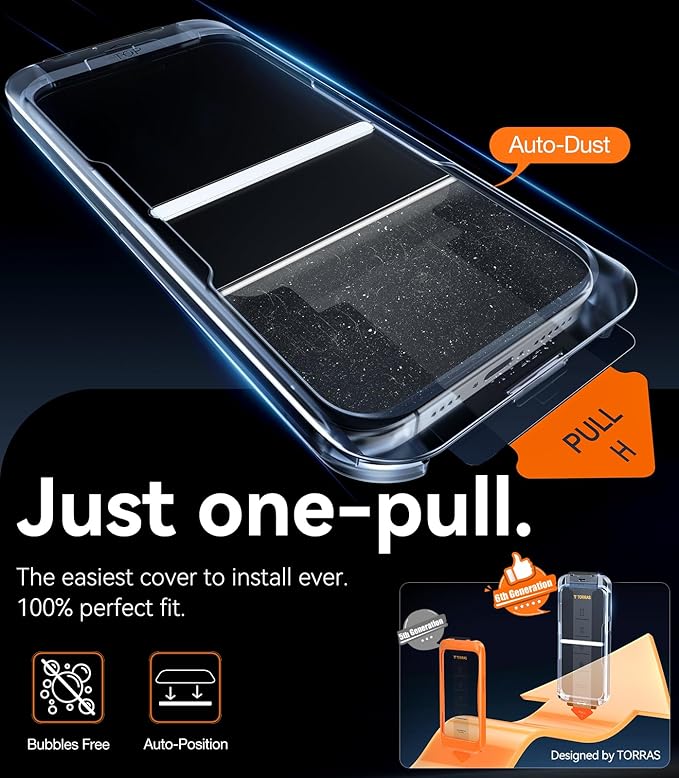 TORRAS Military-Grade Shatterproof for 16 Plus Screen Protector 6.7 Inch [9H+ Tempered Glass&amp One-Step Installation] Anti-Scratch Full Coverage Fit Bubble Free Case-Friendly Film 2 ParkGlassGo X