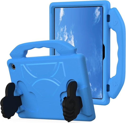 for Amazon Fire Max 11 Kids Tablet Case EVA Material Light Weight Shockproof Rugged Heavy Duty Thumb Kickstand Kids Case for Amazon Fire Max 11 (2023) (Blue)