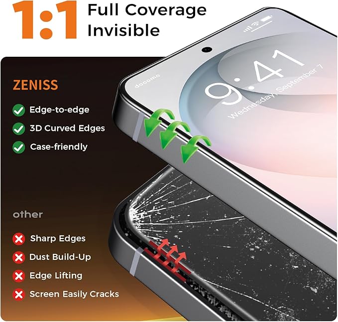 NeverBreak 9H+ Hardness for Samsung Galaxy S26 Screen Protector 12FT Military Grade Protection (Scratch Shatter Drop Resistance) Tempered Glass Full Edge Coverage Case Friendly 2 Pack