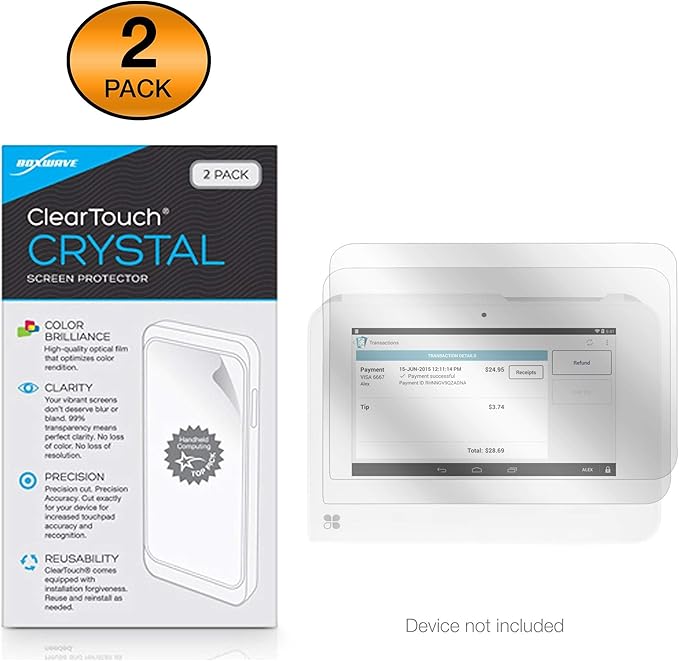 BoxWave Screen Protector Compatible with Clover Mini - ClearTouch Crystal (2-Pack) HD Film Skin - Shields from Scratches for Clover Mini