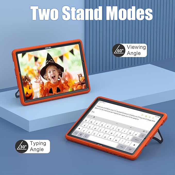 Compatible with Samsung Galaxy Tab A8 10.5 X200/X205(2021) Tablet CaseLightweight Shockproof Rugged Protective Cover with Kickstand for Kids Children Boys Babies Orange Black