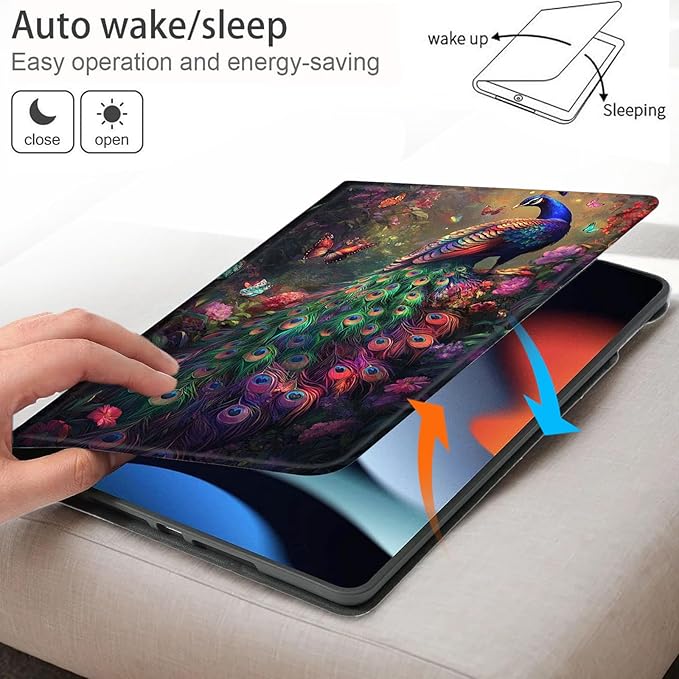 Bxgolkgd Tablet Case for 6.8 Kindle Paperwhite (11th Generation-2021) &amp Kindle Paperwhite Signature EditionAuto Wake/Sleep FunctionPeacock Flower