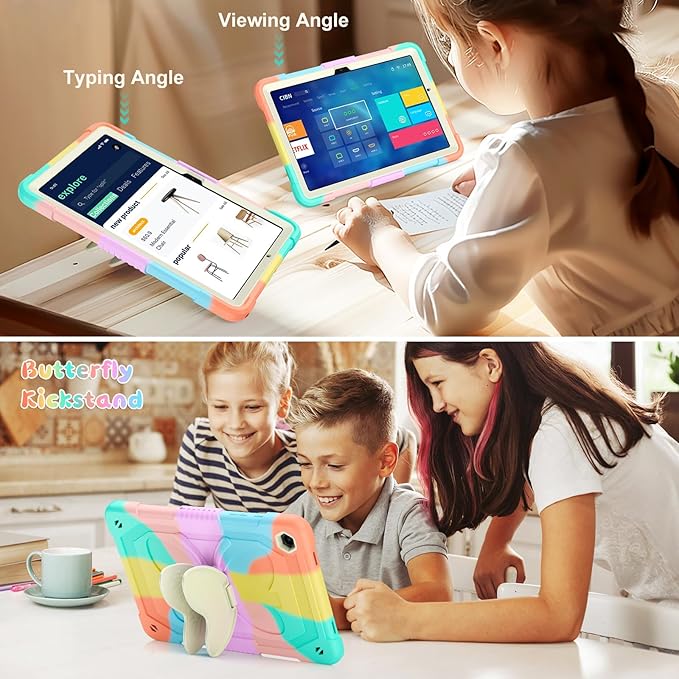 Case for Samsung Galaxy Tab A9 Plus 11 inch 2023 Protective Cover for Galaxy Tab A9+ Plus Tablet Kids Girls with Shoulder Strap Butterfly Kickstand Shockproof Protective
